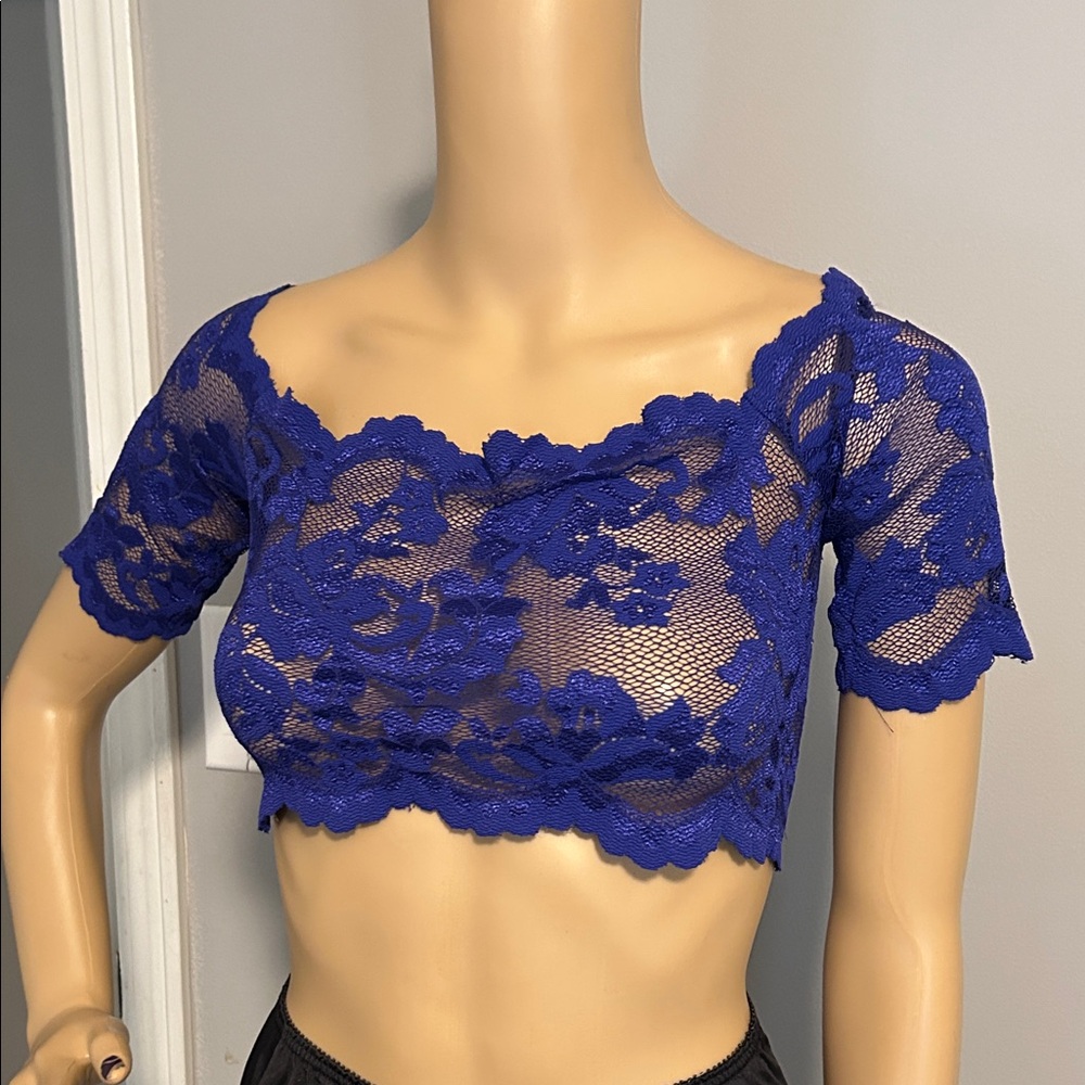 Victoria's Secret Royal Blue Lace Crop  Top